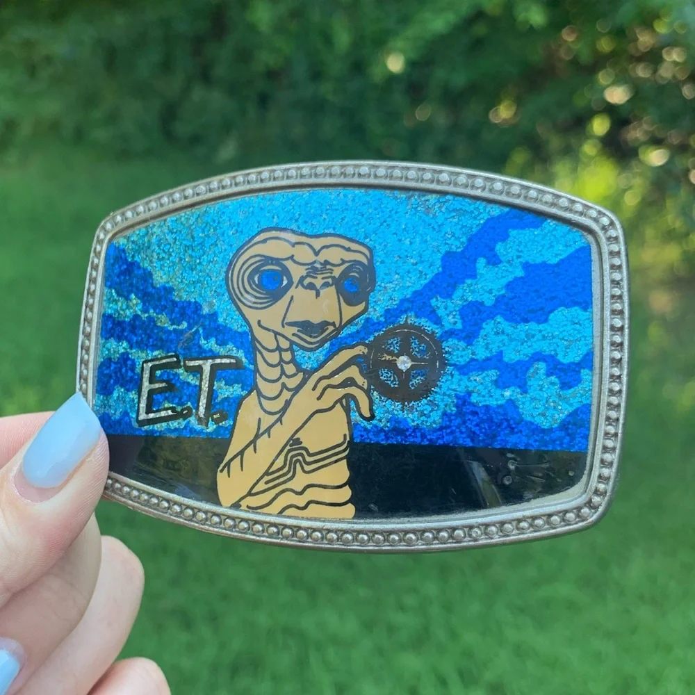 Vintage Decal ET Belt Buckle - Picture 3 of 11